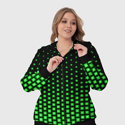 Женский 3D-костюм Зелёные квадраты, цвет: 3D-черный — фото 2