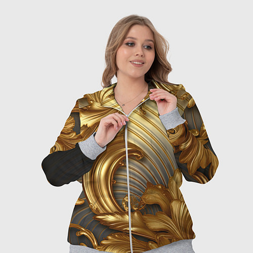 Женский костюм Золотая текстура и абстракции / 3D-Меланж – фото 3