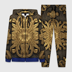 Женский 3D-костюм Золотой обстрактный узор, цвет: 3D-синий
