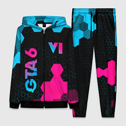 Женский 3D-костюм GTA 6 - neon gradient вертикально, цвет: 3D-черный