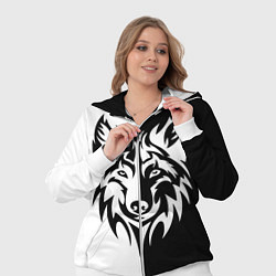 Женский 3D-костюм Волк чёрно-белый, цвет: 3D-белый — фото 2