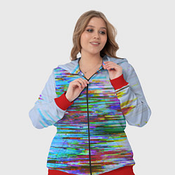 Женский 3D-костюм Синий и красный глитч, цвет: 3D-красный — фото 2