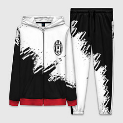 Женский 3D-костюм Juventus black sport texture, цвет: 3D-красный