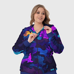Женский 3D-костюм Яркие кислотная разноцветные пятна в виде камуфляж, цвет: 3D-синий — фото 2