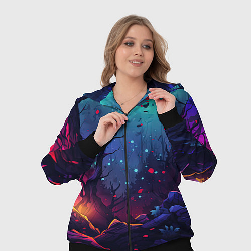 Женский костюм Абстрактный камуфляж в кислотных абстрактных пятна / 3D-Черный – фото 3