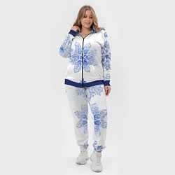 Женский 3D-костюм Снежинки в ряд, цвет: 3D-синий — фото 2