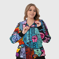 Женский 3D-костюм Кулак - граффити, цвет: 3D-черный — фото 2