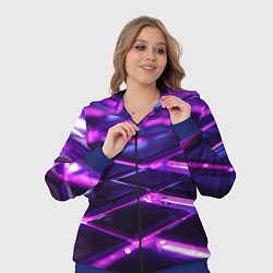 Женский 3D-костюм Фиолетовая неоновая плитка, цвет: 3D-синий — фото 2