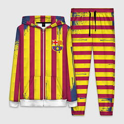 Женский 3D-костюм Полосатые цвета футбольного клуба Барселона, цвет: 3D-белый