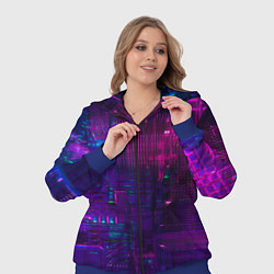 Женский 3D-костюм Неоновые огни квадратов, цвет: 3D-синий — фото 2