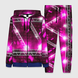 Женский 3D-костюм Серебряные и синие вставки абстракции, цвет: 3D-синий