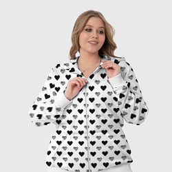 Женский 3D-костюм Черно-белые сердечки, цвет: 3D-белый — фото 2