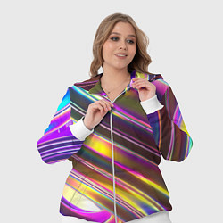 Женский 3D-костюм Неоновый скрученный металл разноцветный, цвет: 3D-белый — фото 2