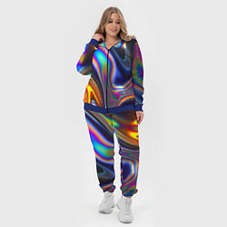 Женский 3D-костюм Жидкая голографическая бензиновая абстракция, цвет: 3D-синий — фото 2