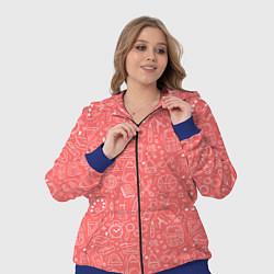 Женский 3D-костюм Школьный розовый паттерн, цвет: 3D-синий — фото 2