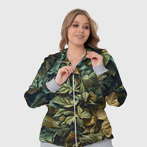 Женский костюм Реалистичный камуфляж из листьев / 3D-Меланж – фото 3