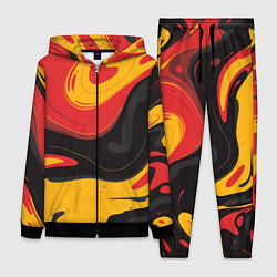 Женский 3D-костюм Красные желтые оранжевые пятна краски, цвет: 3D-черный