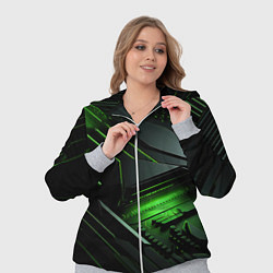 Женский 3D-костюм Металл и зеленый яркий неоновый свет, цвет: 3D-меланж — фото 2