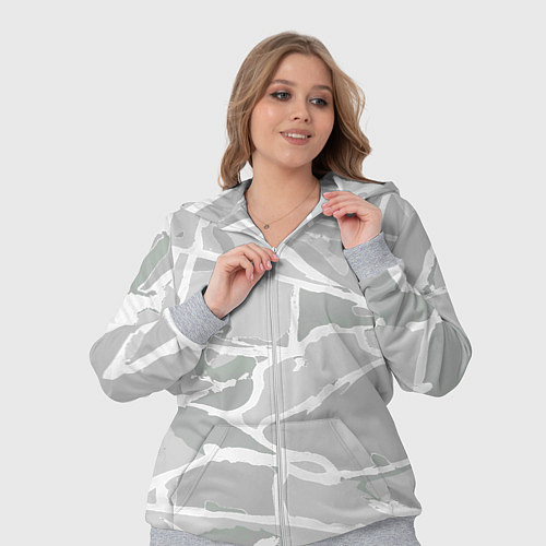 Женский костюм Серо-белая геометрия / 3D-Меланж – фото 3