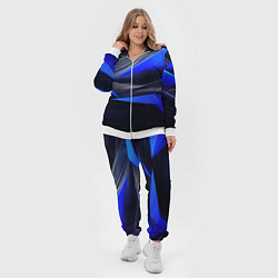 Женский 3D-костюм Black and blue abstract background sport style, цвет: 3D-белый — фото 2
