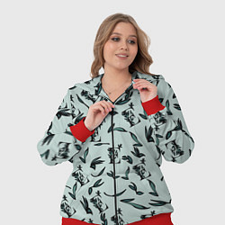 Женский 3D-костюм Листья и буква Е, цвет: 3D-красный — фото 2