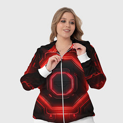 Женский 3D-костюм Nvidia style black and red neon, цвет: 3D-белый — фото 2