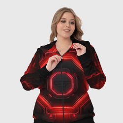 Женский 3D-костюм Nvidia style black and red neon, цвет: 3D-черный — фото 2