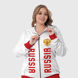 Женский 3D-костюм Россия три полоски на белом фоне, цвет: 3D-красный — фото 2
