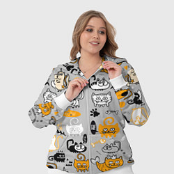 Женский 3D-костюм Коты мемы цветные, цвет: 3D-белый — фото 2