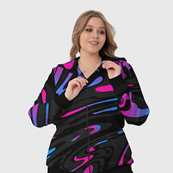 Женский 3D-костюм Неоновые разводы - фиолетовый, цвет: 3D-черный — фото 2