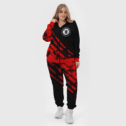 Женский 3D-костюм Chelsea sport grunge, цвет: 3D-красный — фото 2