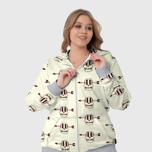 Женский костюм Узор из пробитого стрелой черепа / 3D-Меланж – фото 3