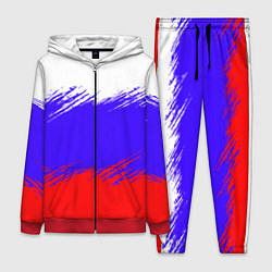 Женский 3D-костюм Триколор штрихи, цвет: 3D-красный