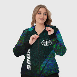 Женский 3D-костюм FAW sport glitch blue, цвет: 3D-черный — фото 2