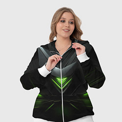 Женский 3D-костюм Яркая зеленая абстрактная конструкция в стиле nvid, цвет: 3D-белый — фото 2