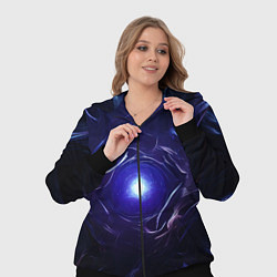 Женский 3D-костюм Синее абстрактное сияние, цвет: 3D-черный — фото 2