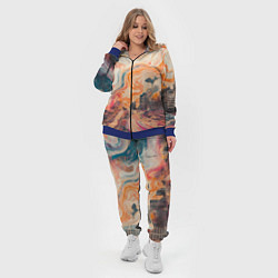 Женский 3D-костюм Абстрактный город и разноцветные краски, цвет: 3D-синий — фото 2