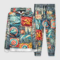 Женский 3D-костюм Пэчворк джинсы в СССР, цвет: 3D-белый