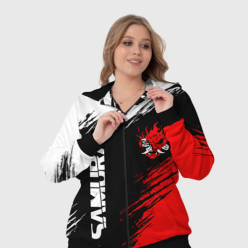 Женский костюм Самурай лого - киберпанк 2077 / 3D-Черный – фото 3