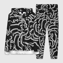 Женский 3D-костюм Абстрактные объемные рельефы, цвет: 3D-белый