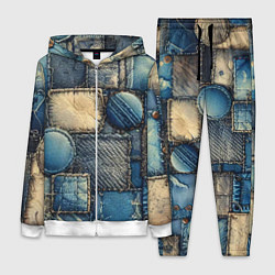 Женский костюм Denim patchwork - ai art