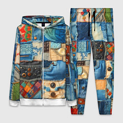 Женский 3D-костюм Vanguard denim patchwork - ai art, цвет: 3D-белый