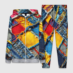 Женский костюм Colorful denim patchwork - ai art