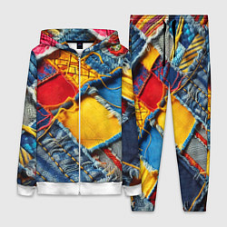 Женский костюм Colorful denim patchwork - ai art
