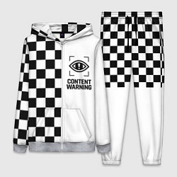 Женский 3D-костюм Content Warning шашечки, цвет: 3D-меланж
