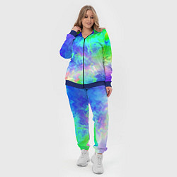 Женский 3D-костюм Сине-зелёная кислота тай-дай, цвет: 3D-синий — фото 2