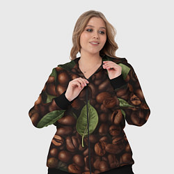 Женский 3D-костюм Кофейные зёрна с листьями, цвет: 3D-черный — фото 2