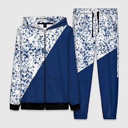 Женский 3D-костюм Сине-белый пополам, цвет: 3D-черный
