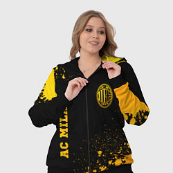 Женский 3D-костюм AC Milan - gold gradient вертикально, цвет: 3D-черный — фото 2