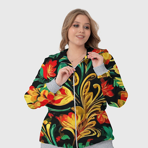 Женский костюм Хохлома акварель / 3D-Меланж – фото 3